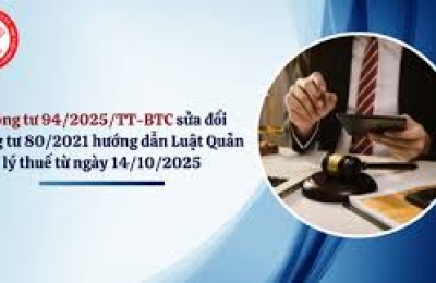 Sửa đổi quy định Thông tư 80/2021/TT-BTC hướng dẫn Luật Quản lý thuế từ 14/10/2025