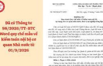 Các Quy chế mẫu về kiểm toán nội bộ với cơ quan nhà nước và đơn vị sự nghiệp công lập từ 01/9/2026
