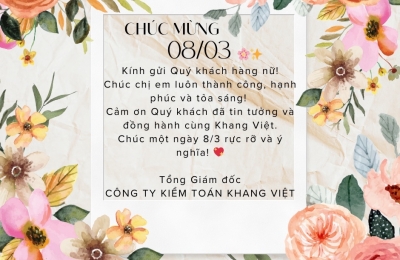 Công ty Kiểm toán Khang Việt chúc mừng 8/3